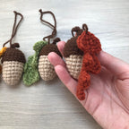 Crochet Acorn Decoration with Leaf