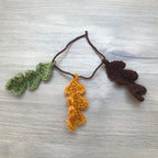 Crochet 3 Oak Leaves Hanging Decoration
