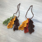 Crochet 3 Oak Leaves Hanging Decoration