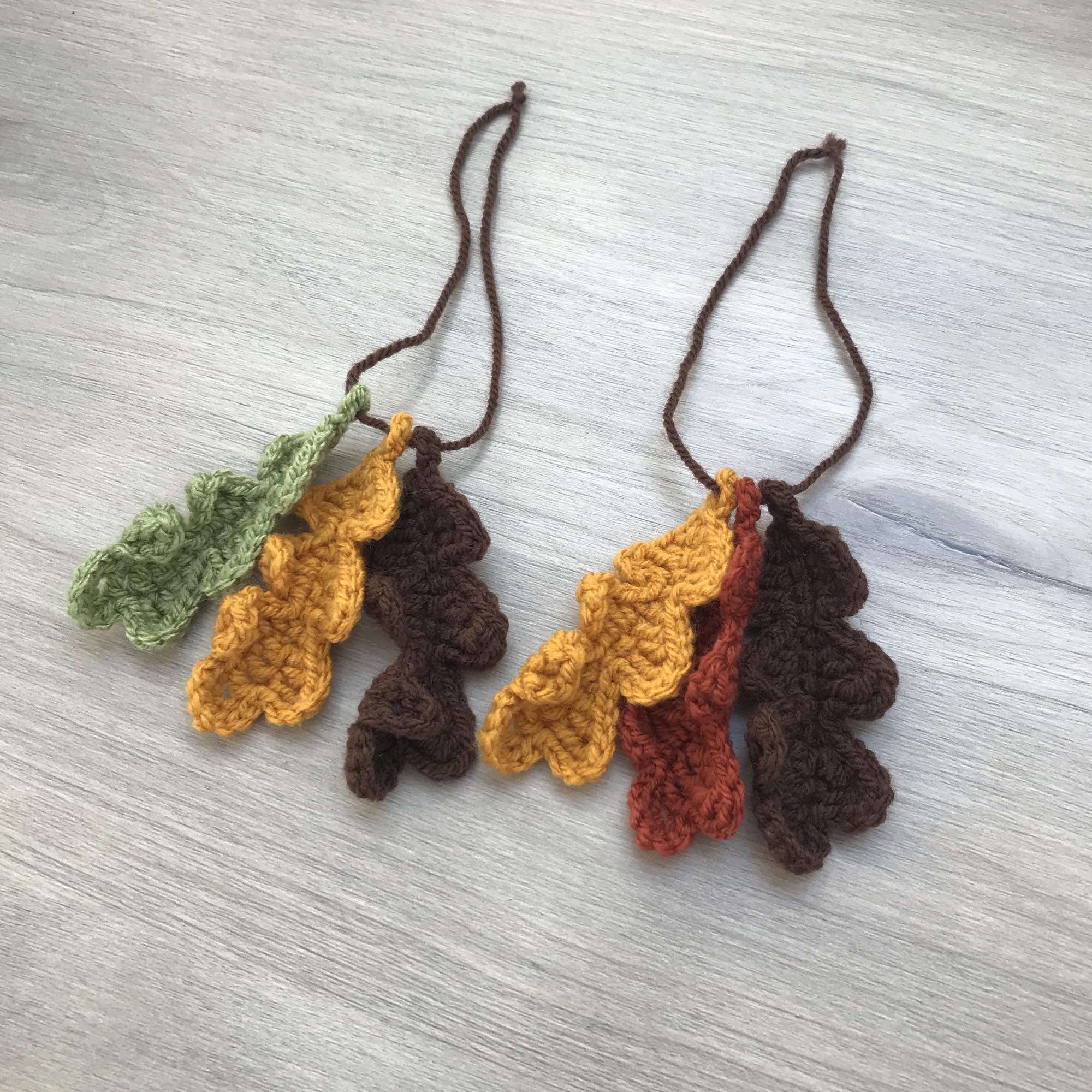 Crochet 3 Oak Leaves Hanging Decoration