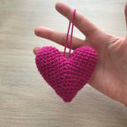 Crochet Fuchsia Heart Hanging Decoration