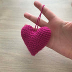 Crochet Fuchsia Heart Hanging Decoration