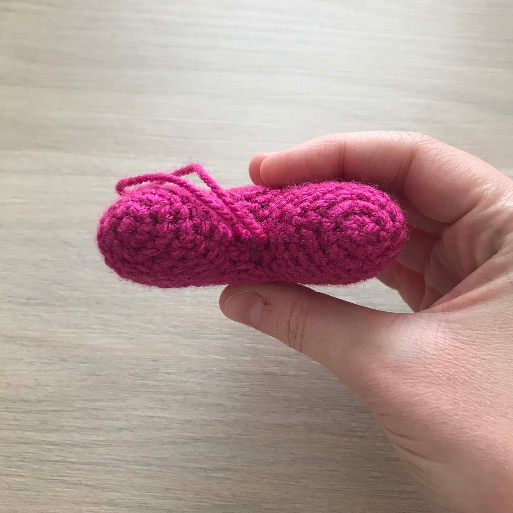 Crochet Fuchsia Heart Hanging Decoration