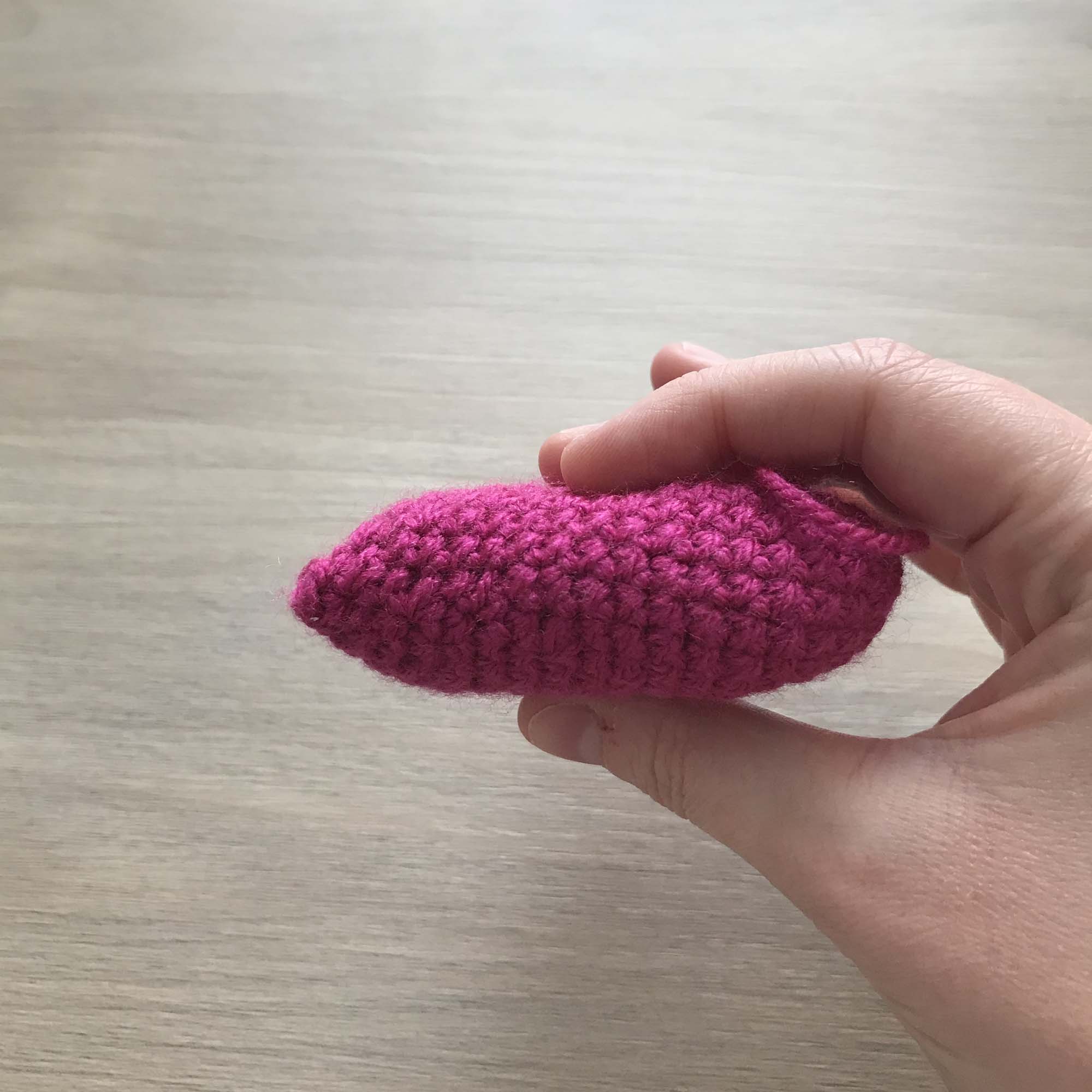 Crochet Fuchsia Heart Hanging Decoration