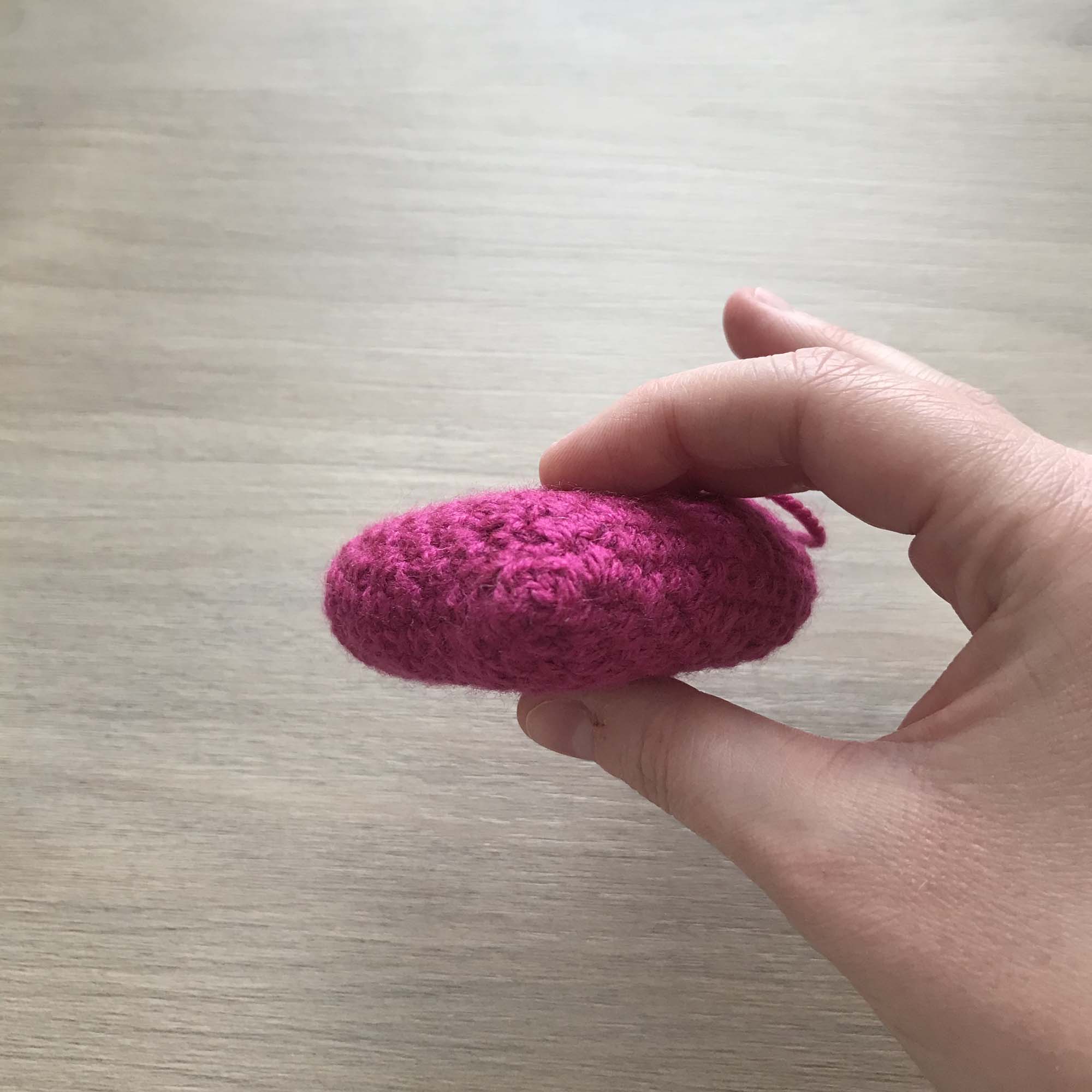 Crochet Fuchsia Heart Hanging Decoration