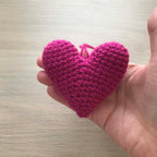 Crochet Fuchsia Heart Hanging Decoration