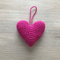 Crochet Fuchsia Heart Hanging Decoration