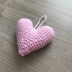 Crochet Baby Pink Heart Hanging Decoration