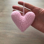 Crochet Baby Pink Heart Hanging Decoration