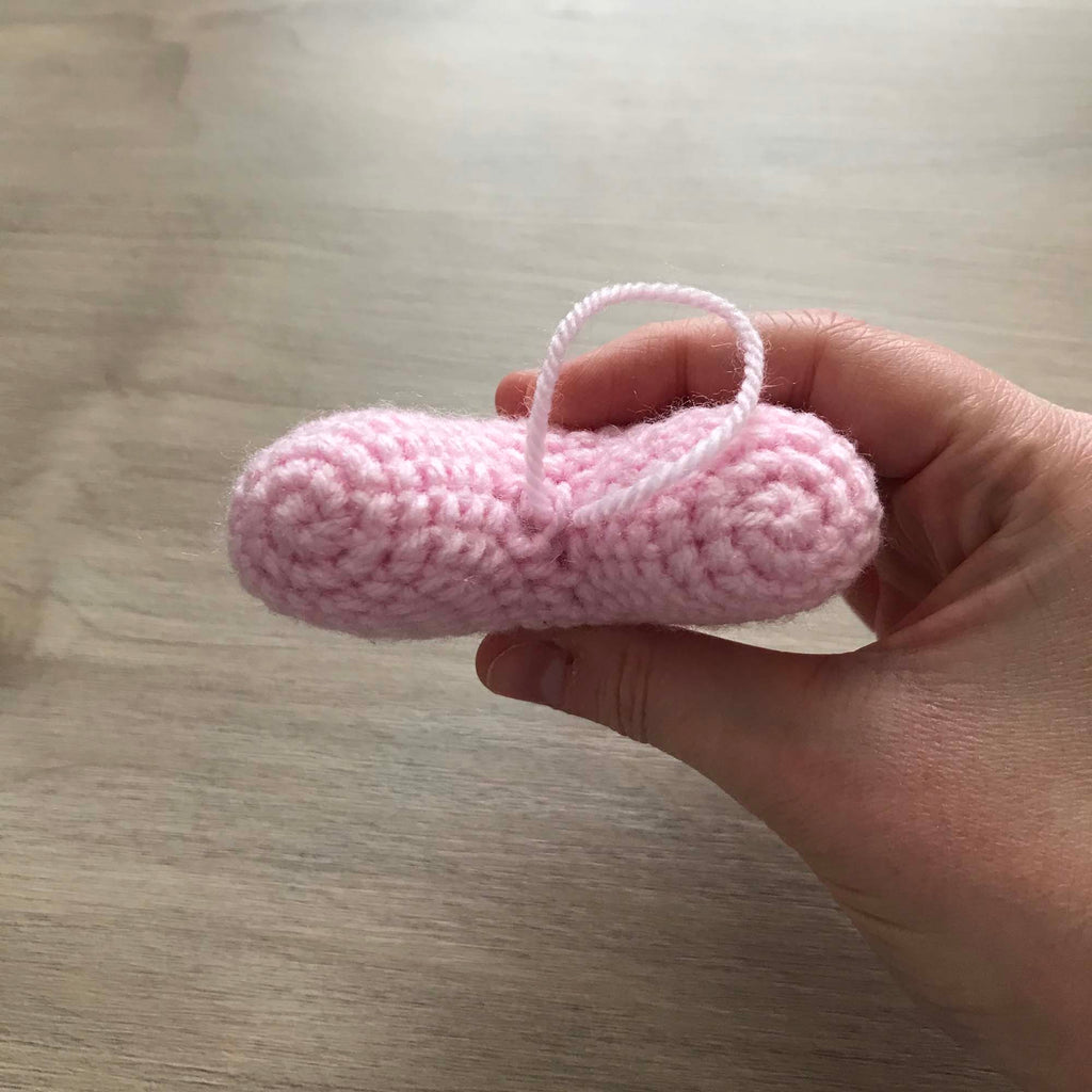 Crochet Baby Pink Heart Hanging Decoration