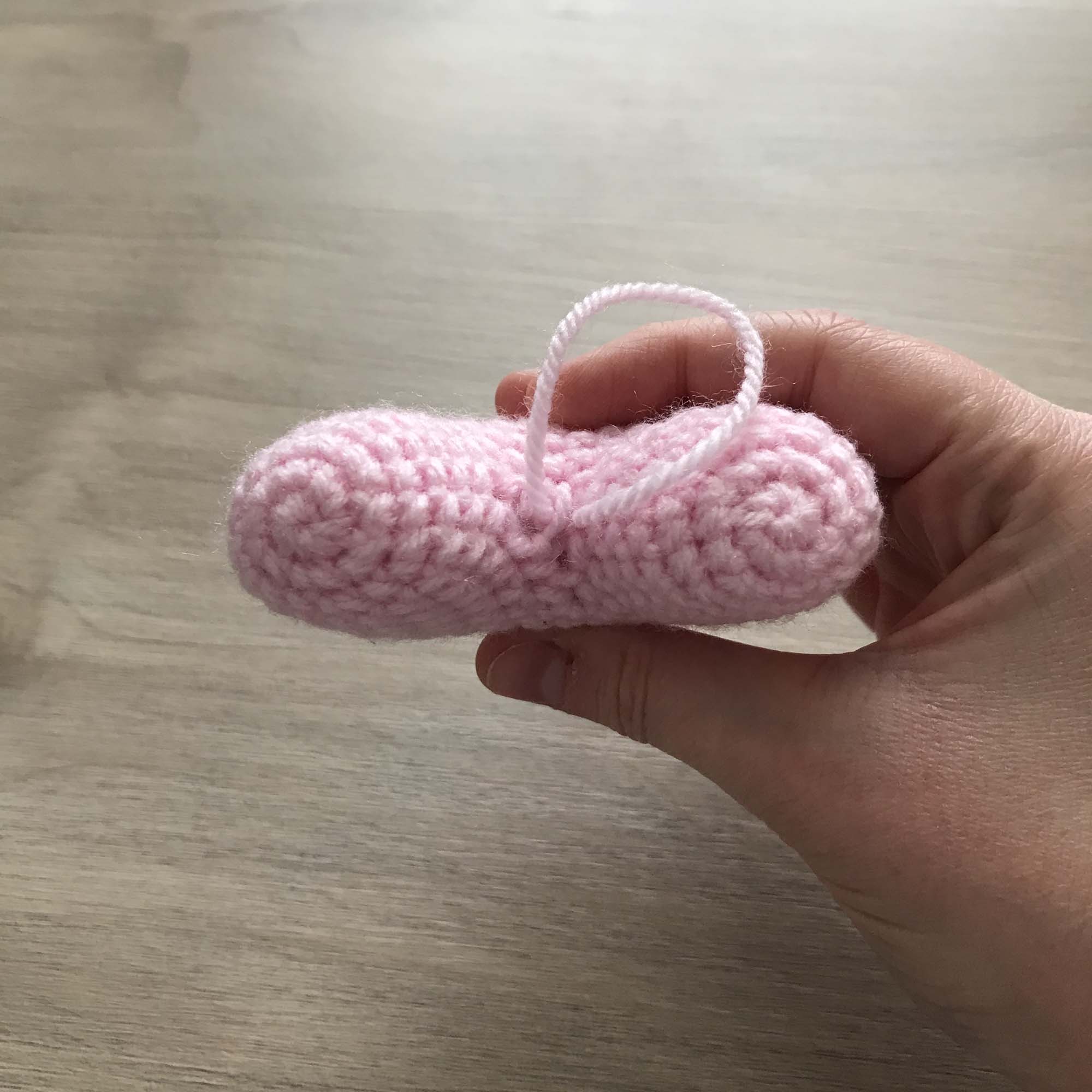 Crochet Baby Pink Heart Hanging Decoration