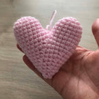 Crochet Baby Pink Heart Hanging Decoration