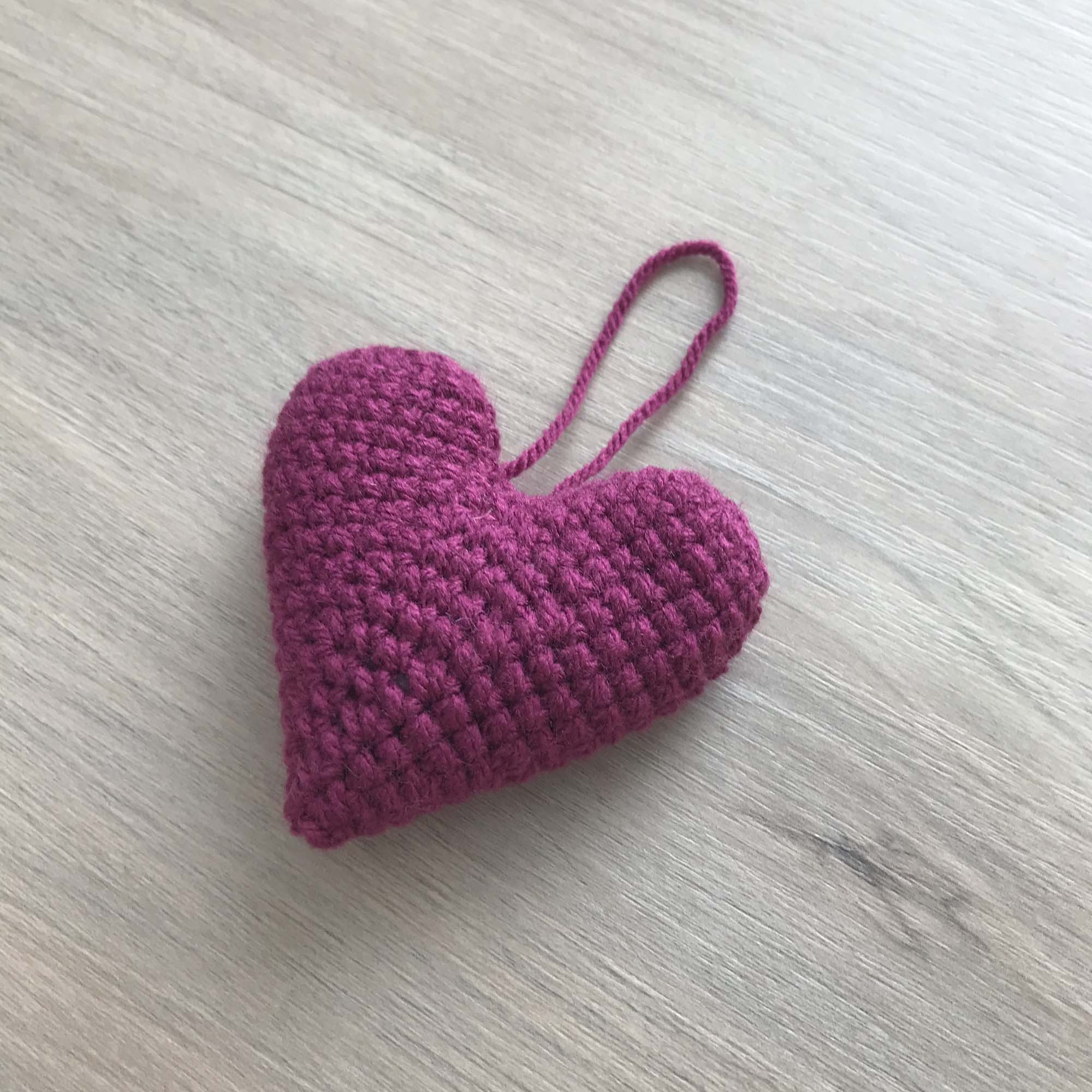 Crochet Purple Heart Hanging Decoration