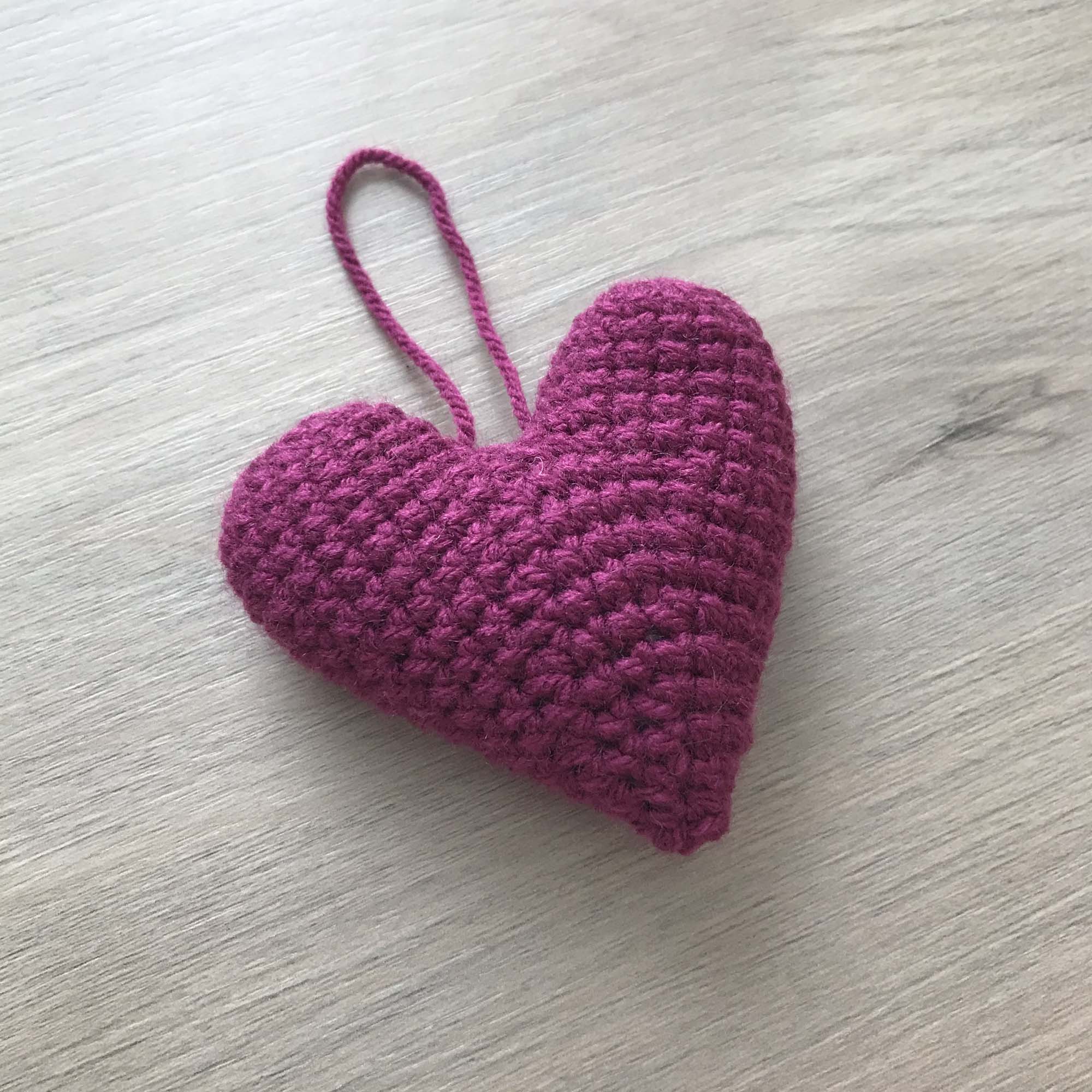 Crochet Purple Heart Hanging Decoration