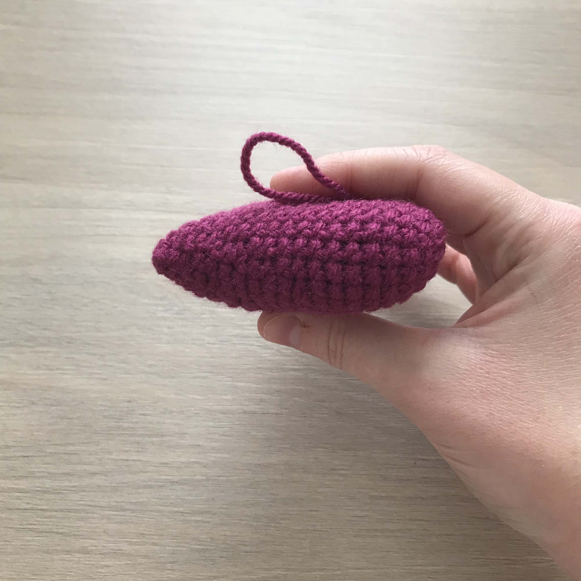 Crochet Purple Heart Hanging Decoration