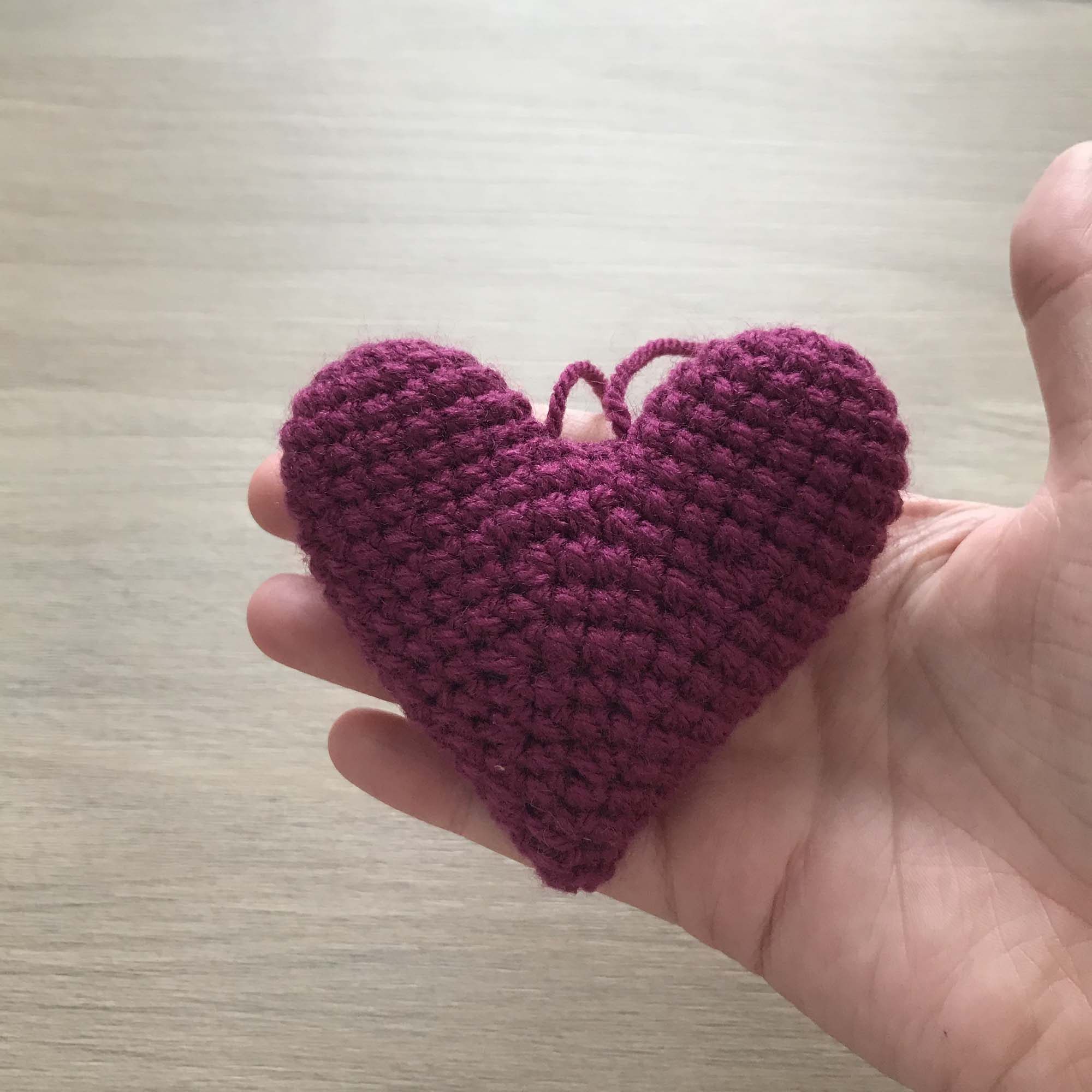 Crochet Purple Heart Hanging Decoration