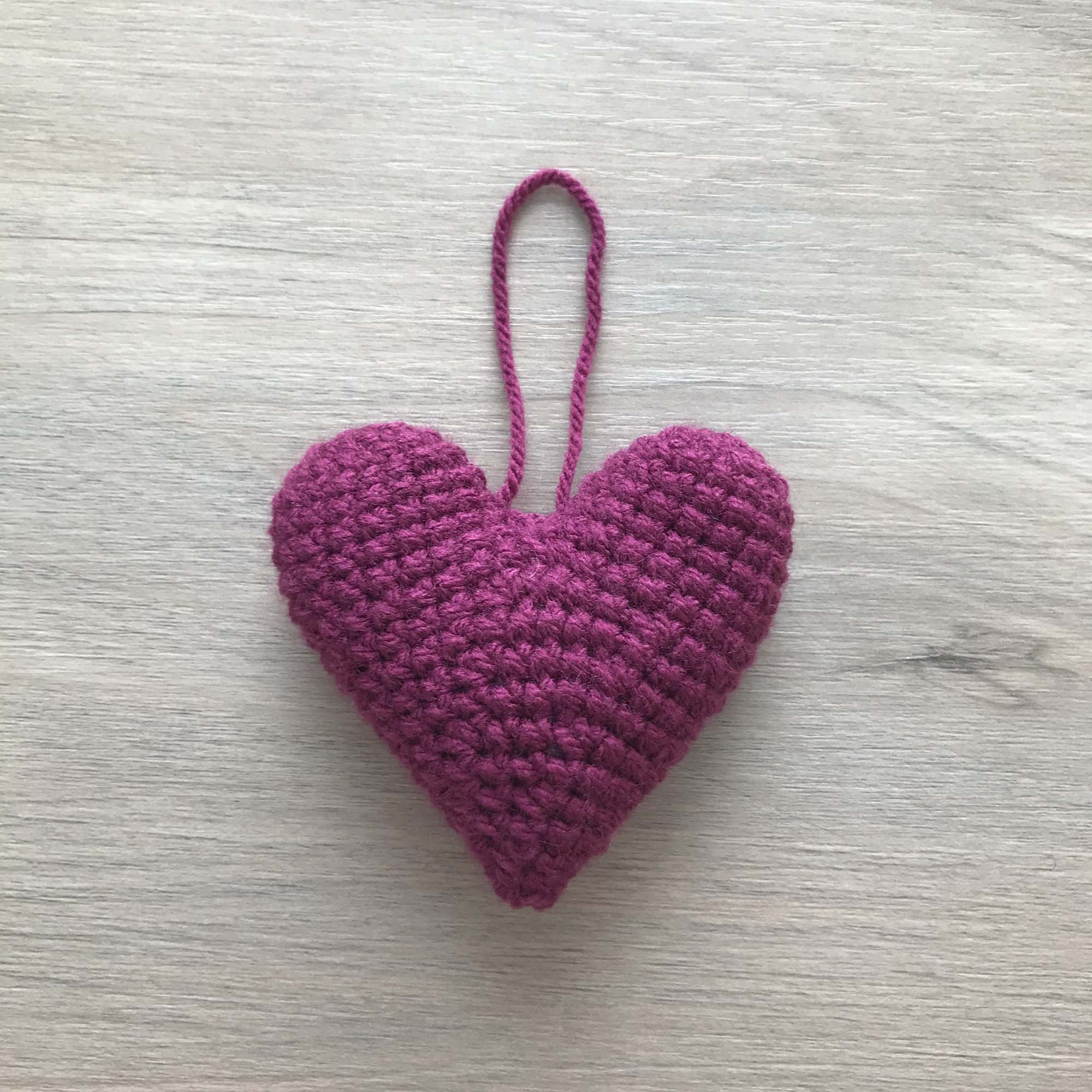 Crochet Purple Heart Hanging Decoration