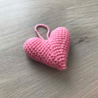 Crochet Light Pink Heart Hanging Decoration