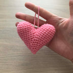 Crochet Light Pink Heart Hanging Decoration