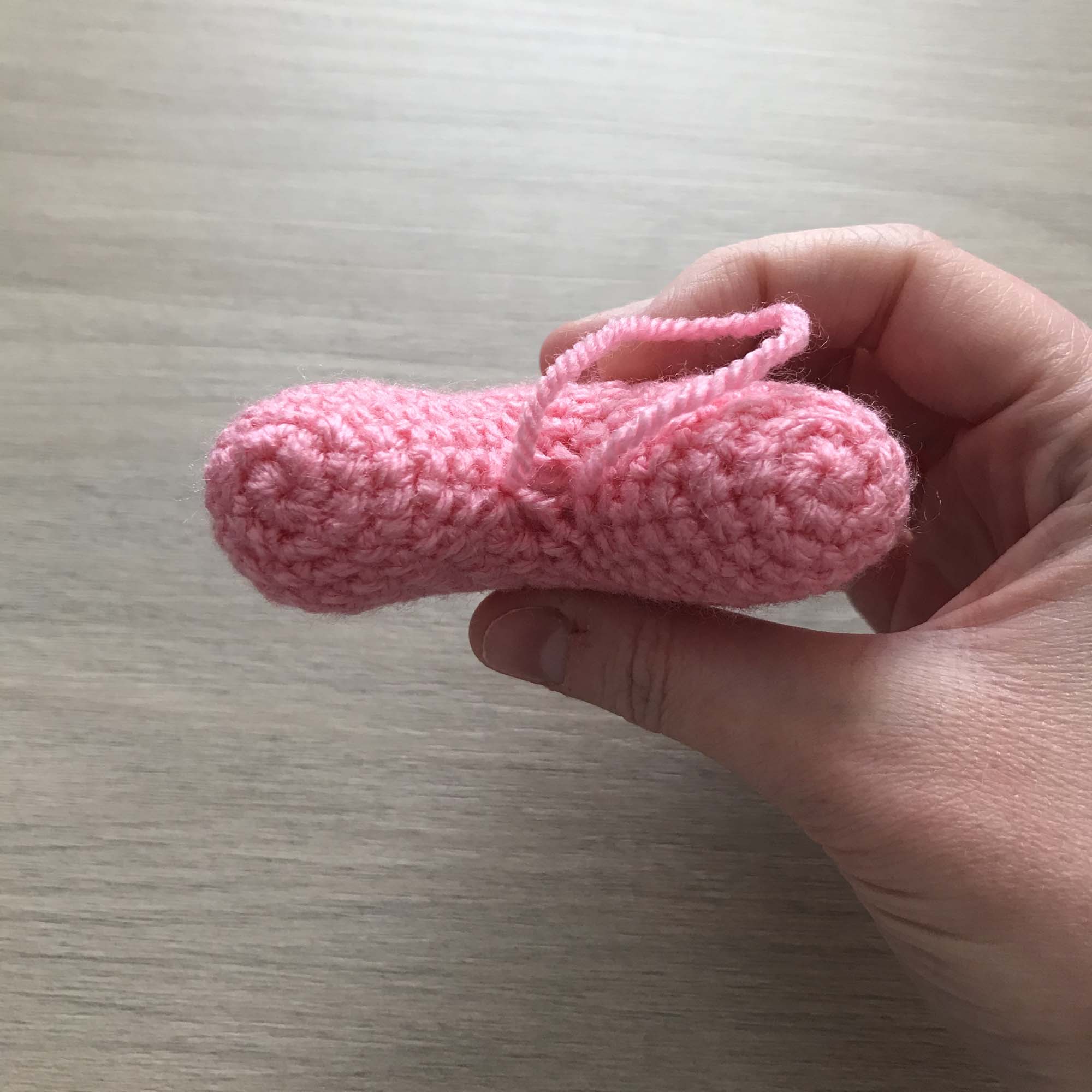 Crochet Light Pink Heart Hanging Decoration