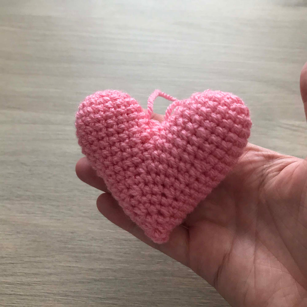 Crochet Light Pink Heart Hanging Decoration