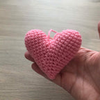 Crochet Light Pink Heart Hanging Decoration