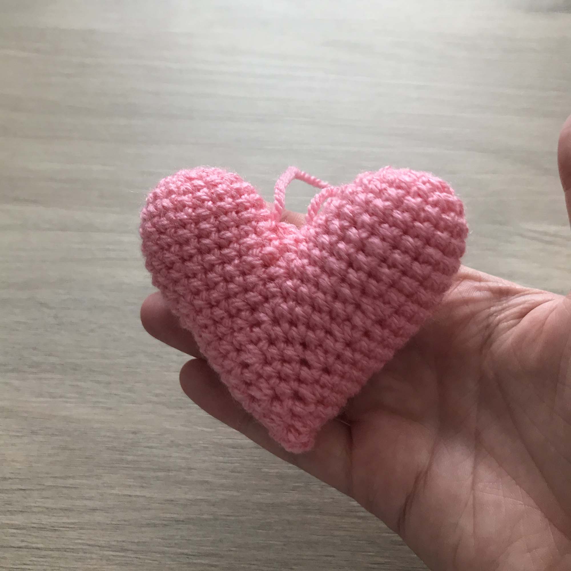 Crochet Light Pink Heart Hanging Decoration