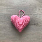 Crochet Light Pink Heart Hanging Decoration