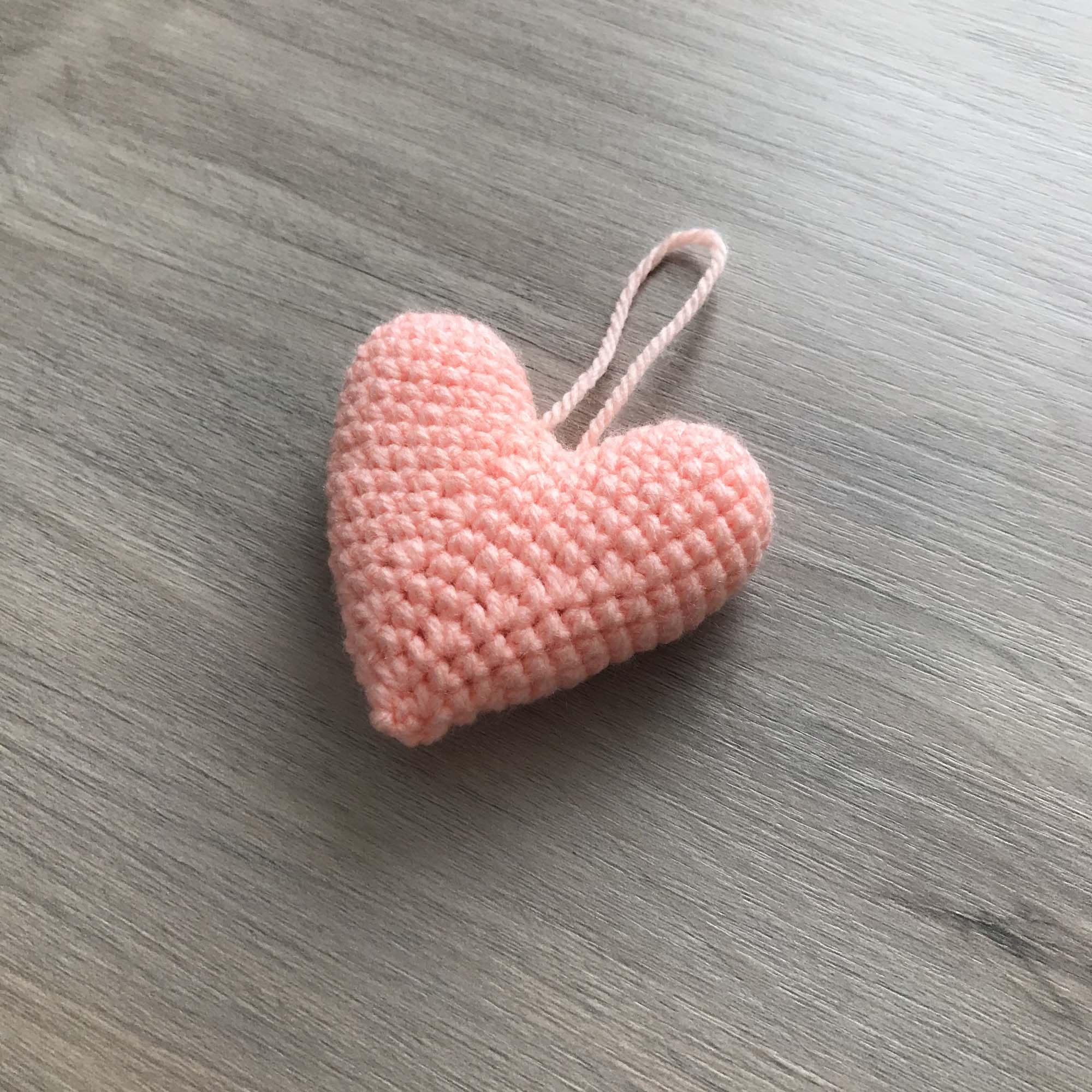 Crochet Peach Heart Hanging Decoration