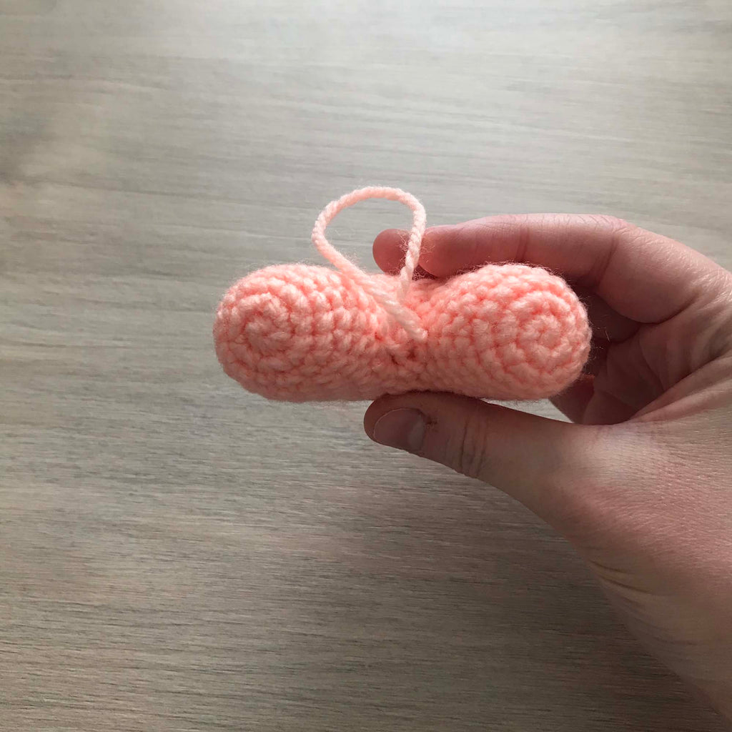 Crochet Peach Heart Hanging Decoration