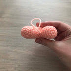 Crochet Peach Heart Hanging Decoration