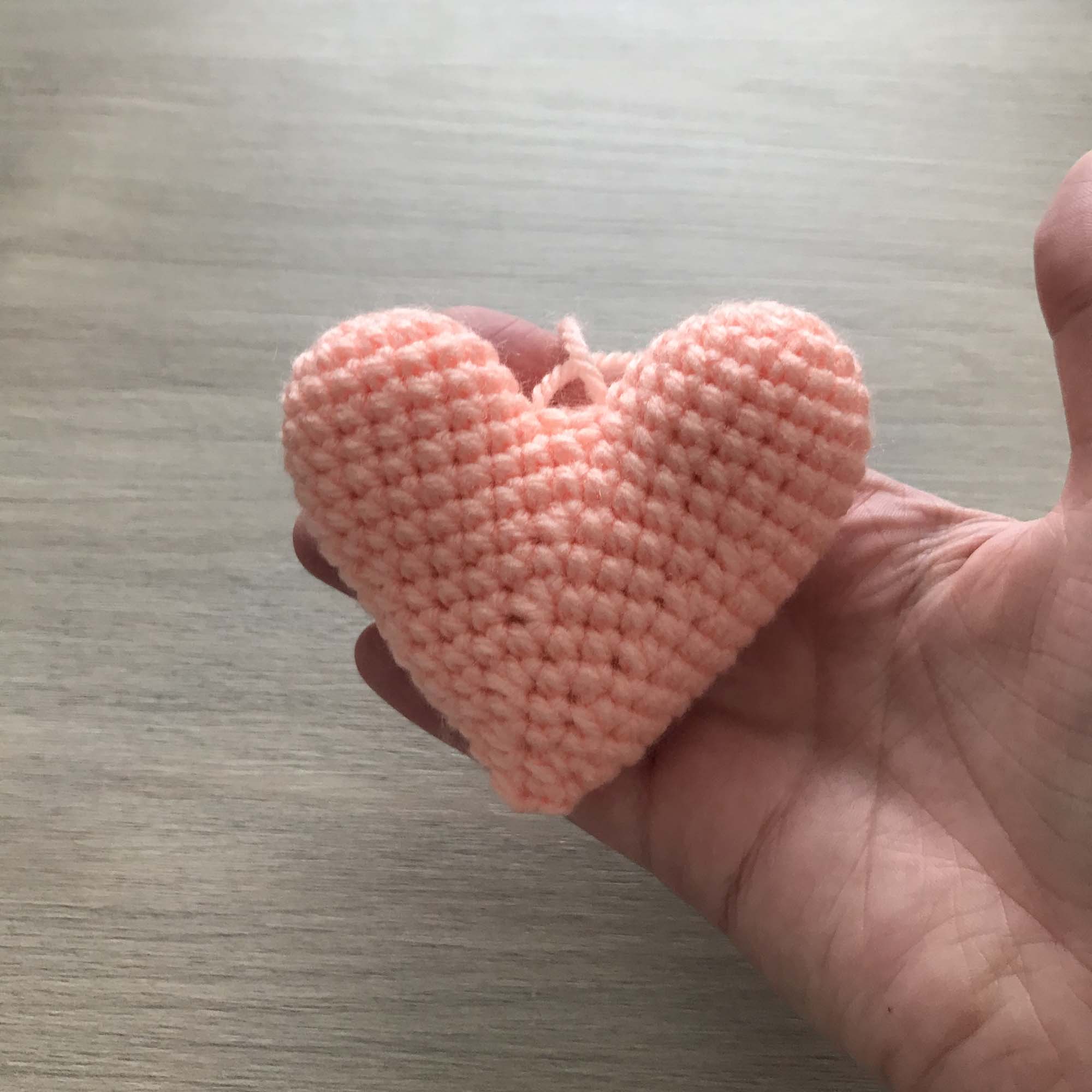 Crochet Peach Heart Hanging Decoration