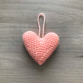 Crochet Peach Heart Hanging Decoration