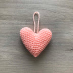 Crochet Peach Heart Hanging Decoration