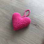 Crochet Pink Heart Hanging Decoration