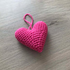 Crochet Pink Heart Hanging Decoration
