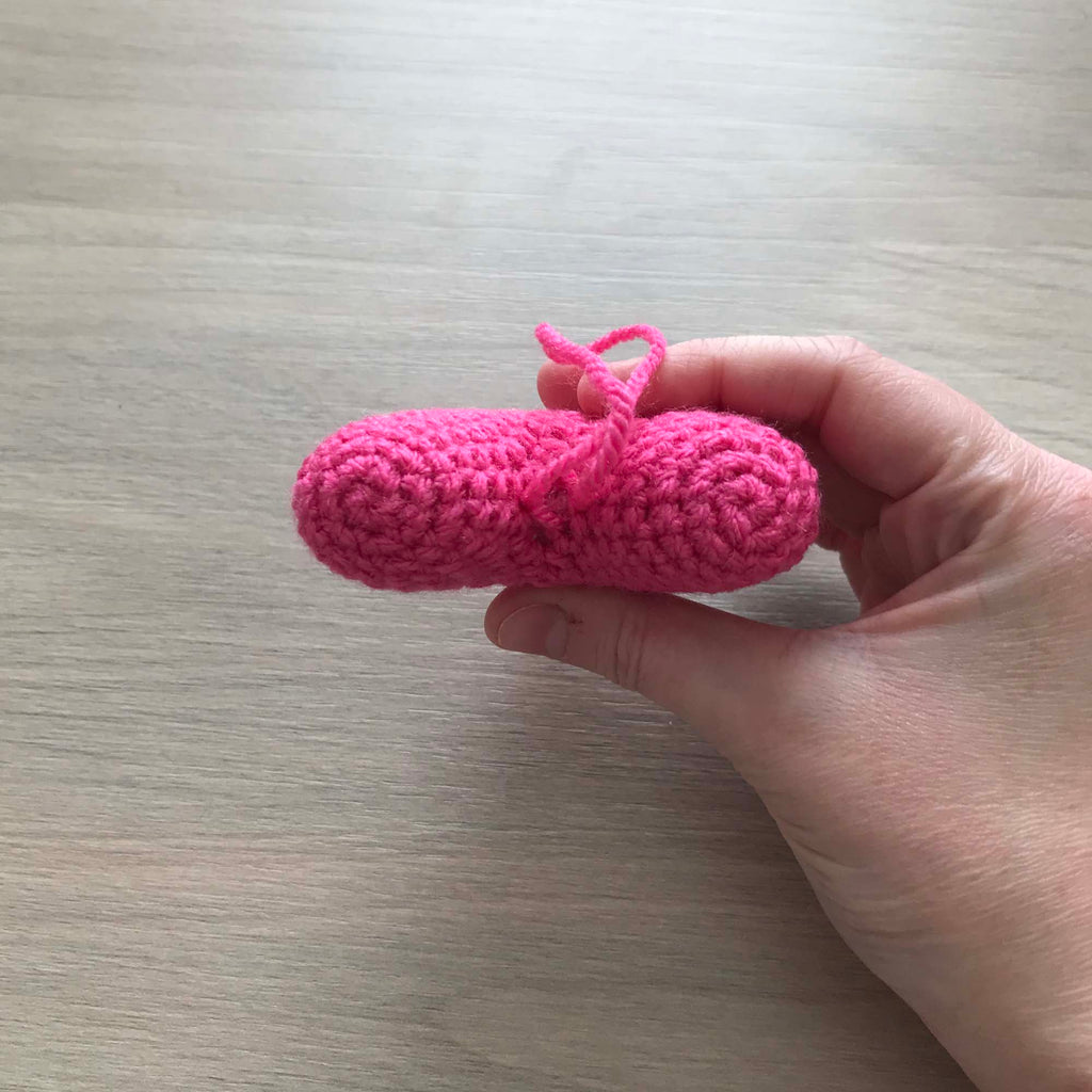 Crochet Pink Heart Hanging Decoration