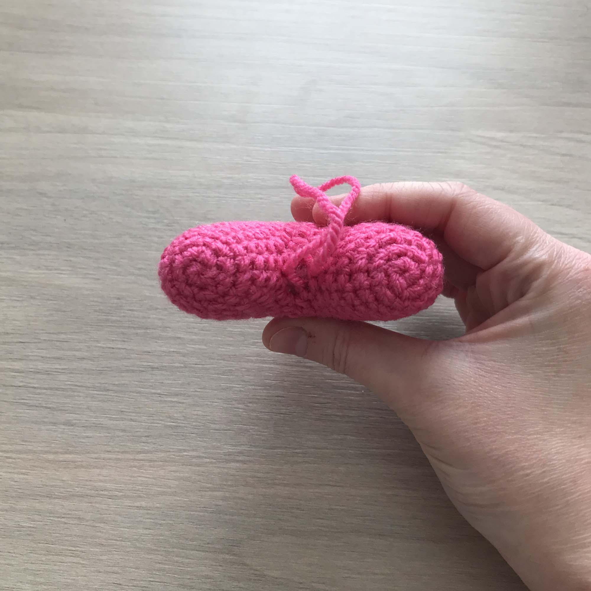 Crochet Pink Heart Hanging Decoration
