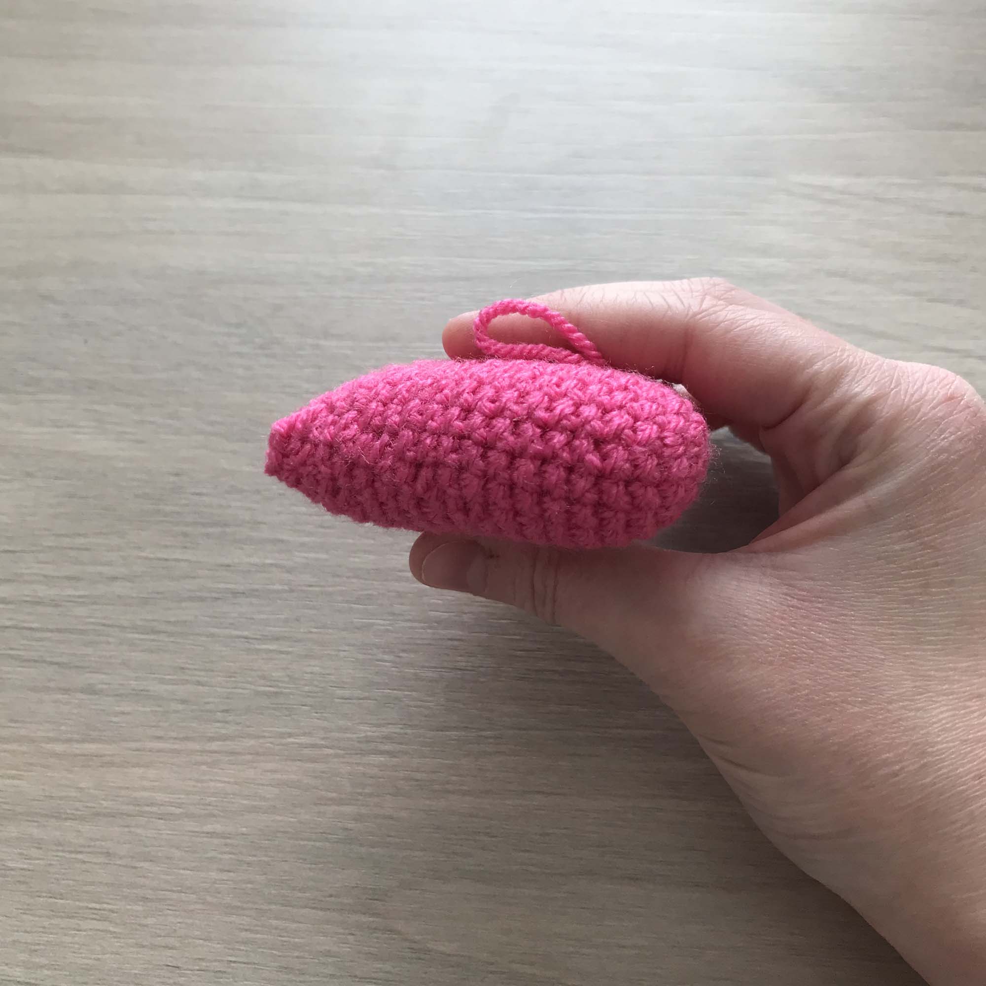 Crochet Pink Heart Hanging Decoration