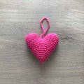 Crochet Pink Heart Hanging Decoration