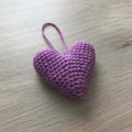 Crochet Dark Purple Heart Hanging Decoration