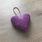 Crochet Dark Purple Heart Hanging Decoration
