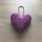Crochet Violet Heart Hanging Decoration