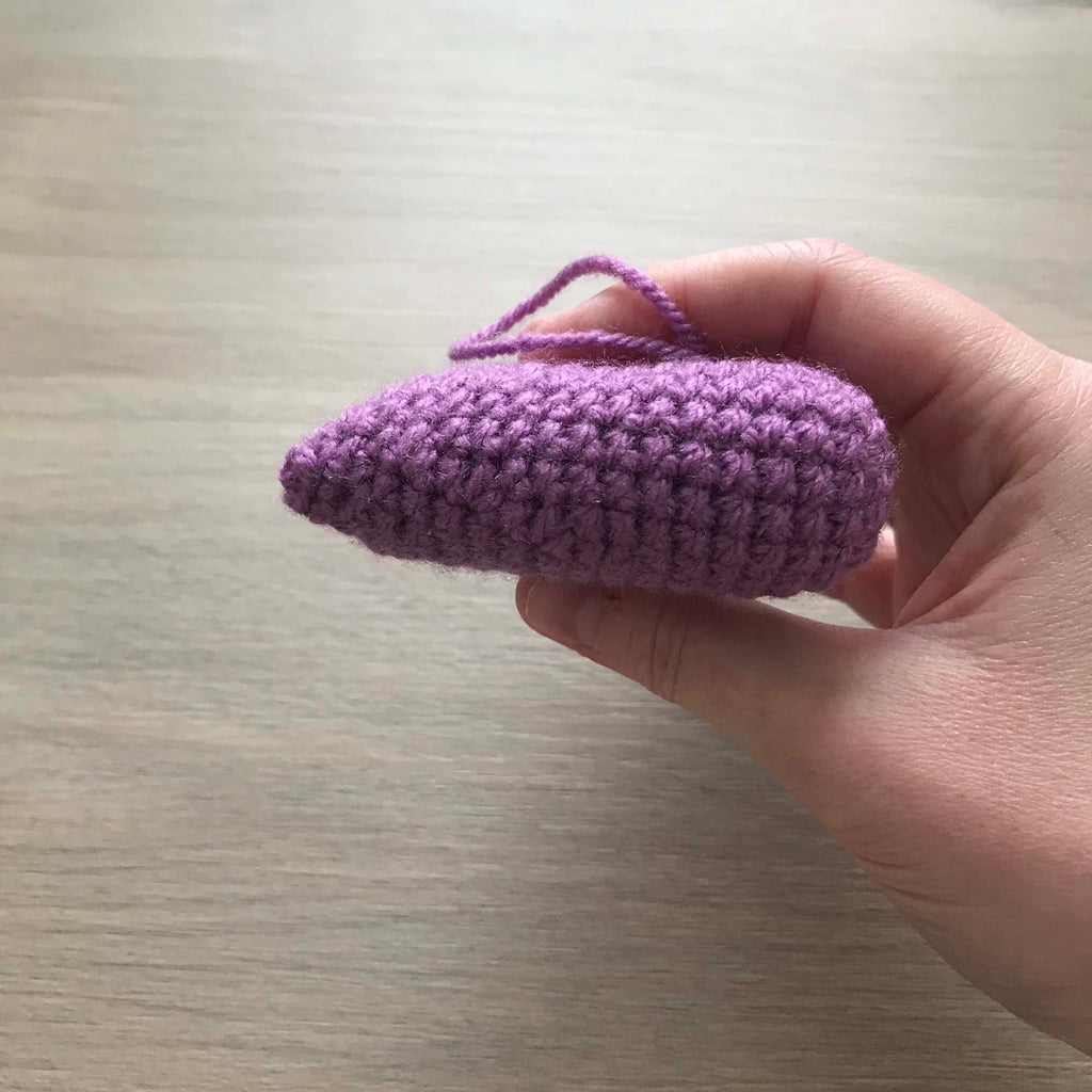 Crochet Violet Heart Hanging Decoration