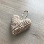 Crochet Beige Heart Hanging Decoration