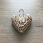 Crochet Beige Heart Hanging Decoration