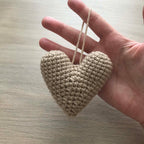 Crochet Beige Heart Hanging Decoration