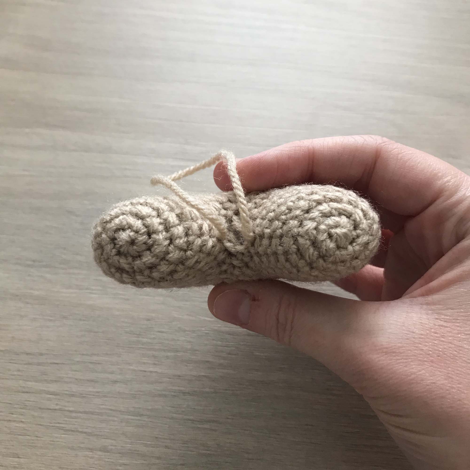 Crochet Beige Heart Hanging Decoration