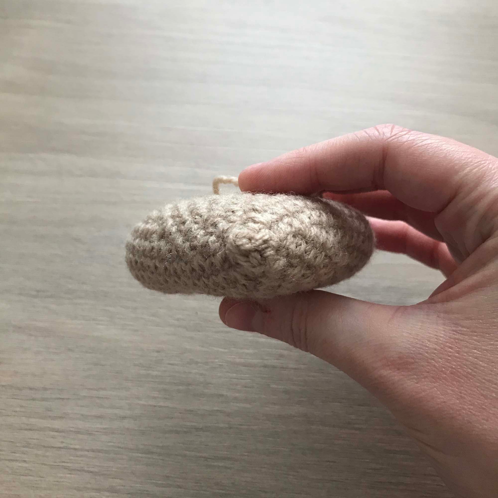 Crochet Beige Heart Hanging Decoration