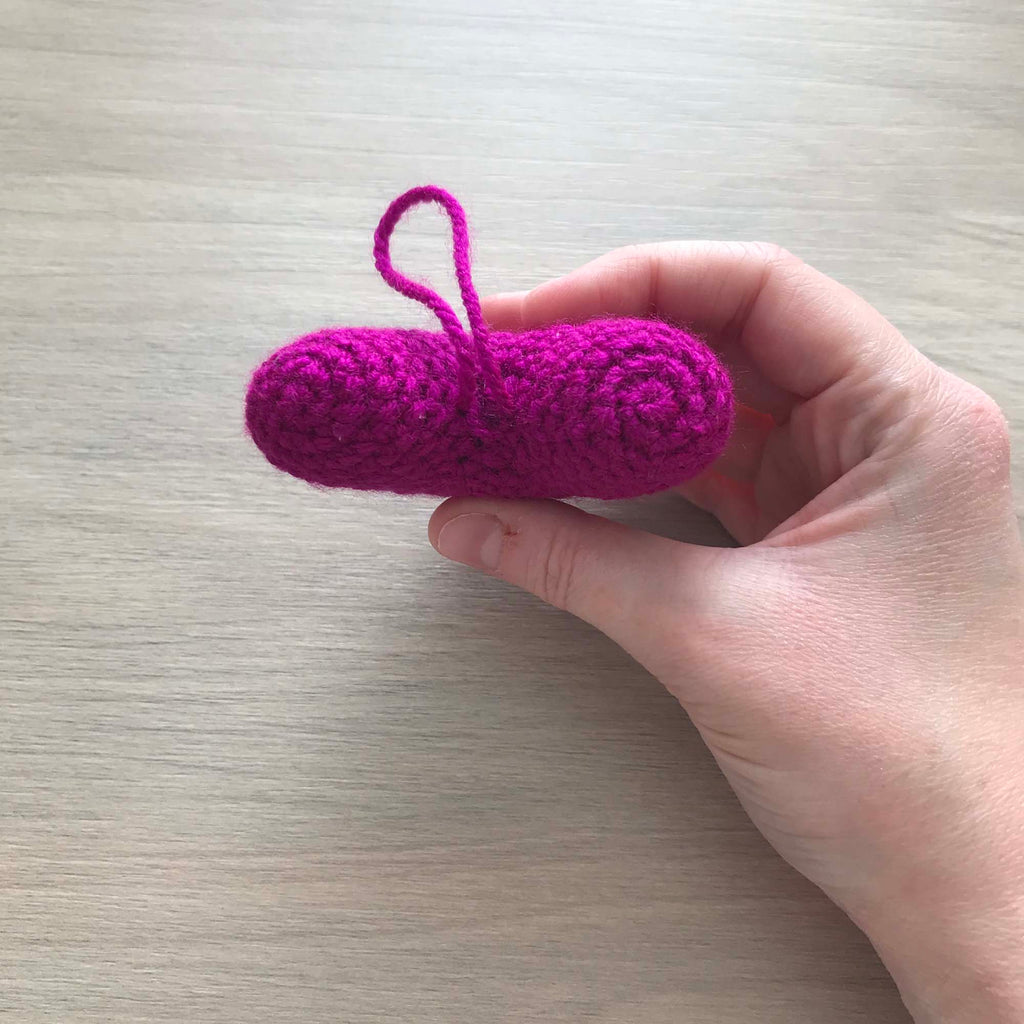Crochet Magenta Hanging Heart Decoration
